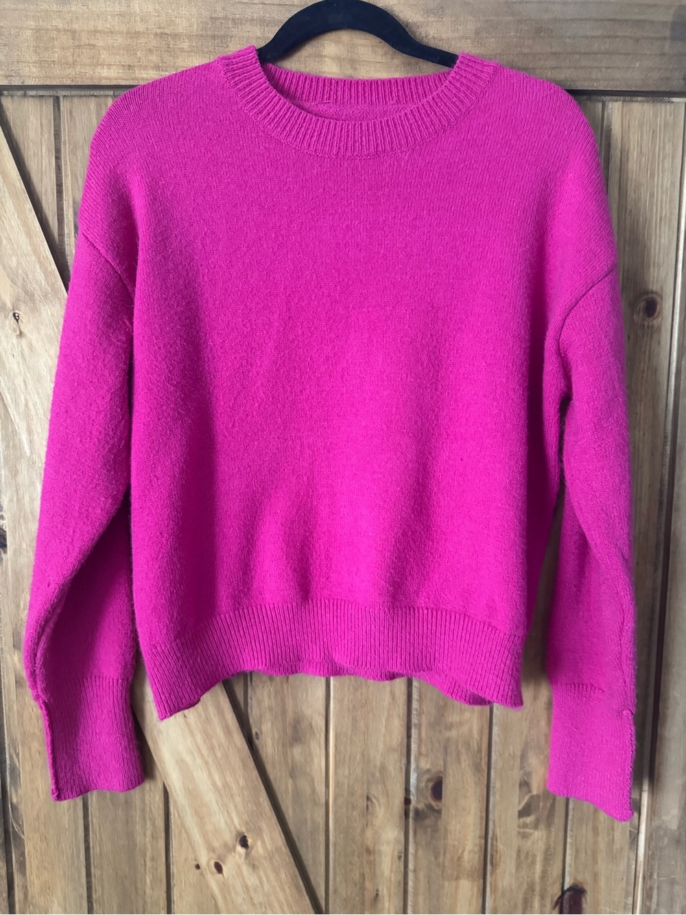 SHEIN Hot Pink Crewneck Sweater